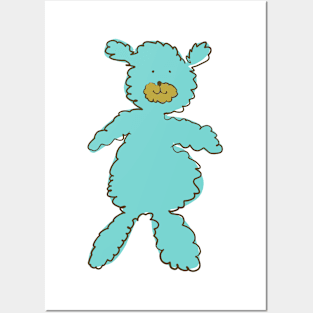 Fluffy Cuddly Turquoise Teddy Bear Posters and Art